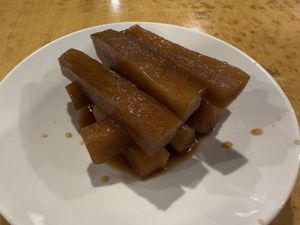 Soy Sauce Daikon  at Veggie Kingdom 緻素坊 in Kowloon