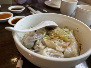 Dumplings in hot and spicy sauce   at Veggie Kingdom 緻素坊 in Kowloon