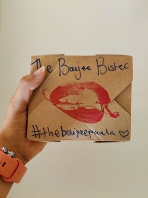 Box in which the sandwich came at The Dirty Vegans - Pop Up in Bristol