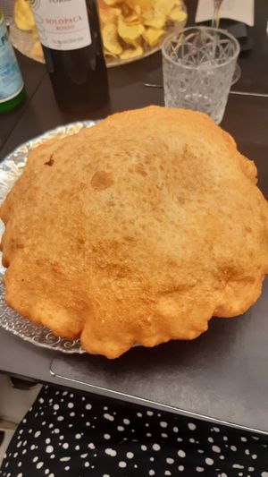 Fried pizza! at Isabella De Cham in Naples