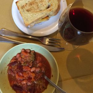 Soup and sandwich at Zoe Food in Trieste