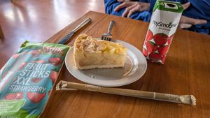 Vegan apple cake and some vegan snacks at Kaupfjelagid The Old General Store in Breiddalsvik