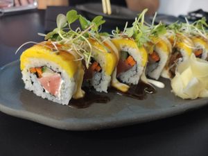 Vegan Zeastar Salmon roll at Niji Bar in Sitges