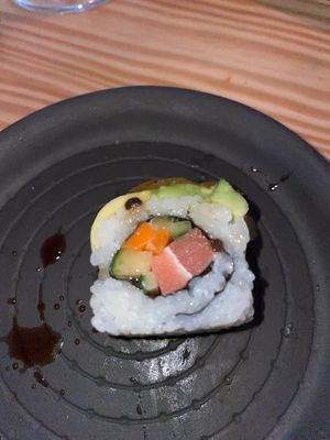 Vegan tuna sushi roll at Niji Bar in Sitges