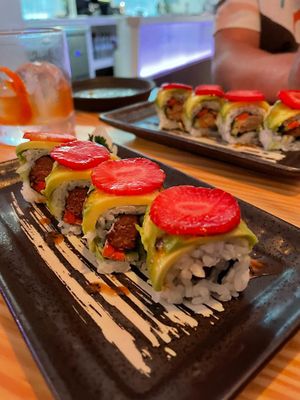Vegan beef sushi rolls  at Niji Bar in Sitges