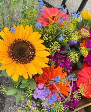 Flowers at Garfield Park Farmers Market in Indianapolis