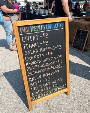 Menu at Garfield Park Farmers Market in Indianapolis