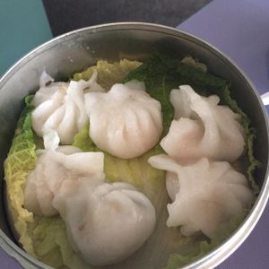 steamed shrimp dumpling at New Harmony Vegetarian Restaurant in Philadelphia