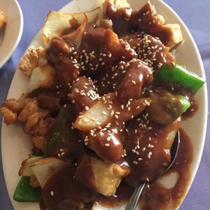 peanut chicken at New Harmony Vegetarian Restaurant in Philadelphia