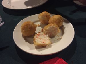 Fried shrimp balls - vegan  at New Harmony Vegetarian Restaurant in Philadelphia