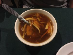 Sweet and sour soup at New Harmony Vegetarian Restaurant in Philadelphia