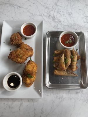 Cauliflower bites and lumpia  at Gaia & Loki in Jersey City