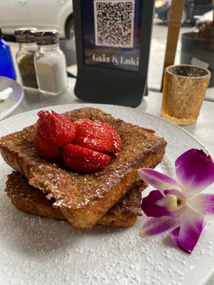 Delicious French toast  at Gaia & Loki in Jersey City