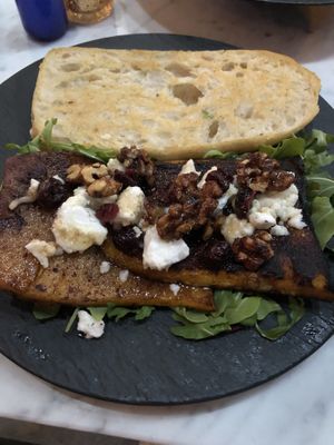 Squash sandwich with pecan butter  at Gaia & Loki in Jersey City
