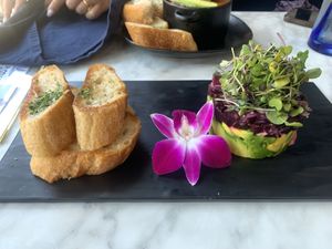 maple wood smoked beet tartare  at Gaia & Loki in Jersey City