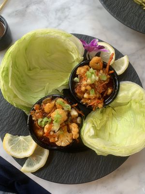 cauliflower lettuce wraps 🥬  at Gaia & Loki in Jersey City