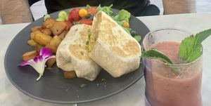 Bkfst burrito & smoothie   at Gaia & Loki in Jersey City