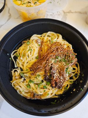 Mushroom Alfredo at Gaia & Loki in Jersey City