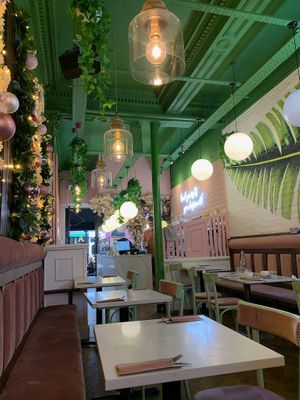 Seating inside  #Veganuary at Organico Juice Bar & Eatery in Liverpool