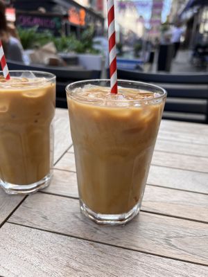 iced latte  at Organico Juice Bar & Eatery in Liverpool