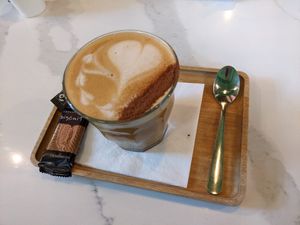 Dirty chai at Organico Juice Bar & Eatery in Liverpool