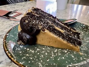 Salted caramel cake   at Organico Juice Bar & Eatery in Liverpool