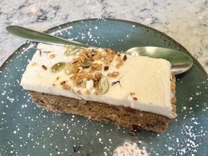 Carrot cake   at Organico Juice Bar & Eatery in Liverpool