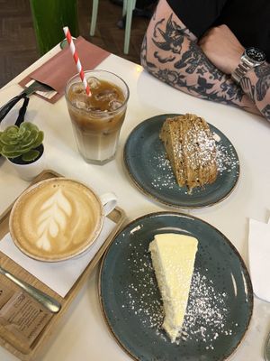 Biscoff cake & lemon cheesecake   at Organico Juice Bar & Eatery in Liverpool