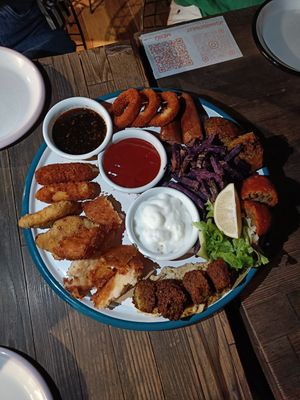 Fried mixed plate at Veganarsist - Balat in Istanbul