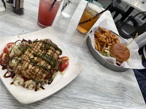 Cauliflower Steak and Veggie Burger!  at The Kirby House in Grand Haven