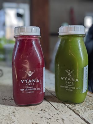 Raw Organic Juice at Vyana Cafe in Pottstown