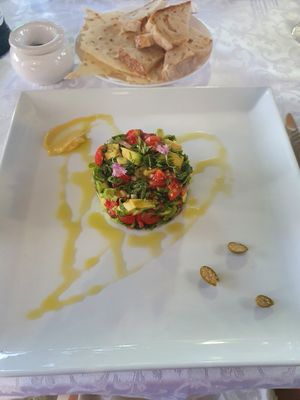 Tartare di avocado at Osteria del Lago in Bagnoregio
