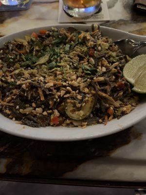 Vegan Soba Noodles (hidden under the yummy tofu and veggie topping)  at Café Benelux in Milwaukee