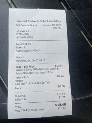   at Blended Bistro & Boba in Lake Mary