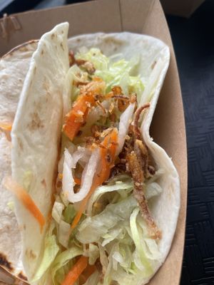 Tofu Taco (tofu is hiding under salad)   at Blended Bistro & Boba in Lake Mary