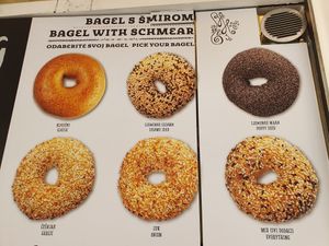 6 types of bagel to be chosen (all vegan)  at Brooklyn Bagel Co in Split