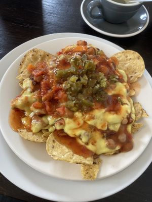 Loaded vegan nachos 🤩  at The Harbour House Cafe in Whitianga