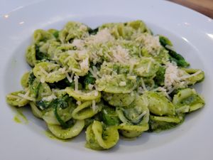 Pesto pasta at Margo's in Santa Monica
