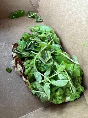 Pea toast  at Margo's in Santa Monica