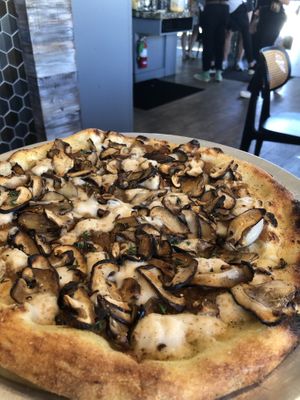 Mushroom pizza  at Margo's in Santa Monica