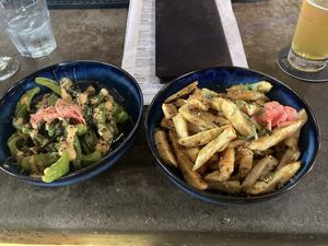 Shishito peppers and togarashi fries  at Public House in Temecula