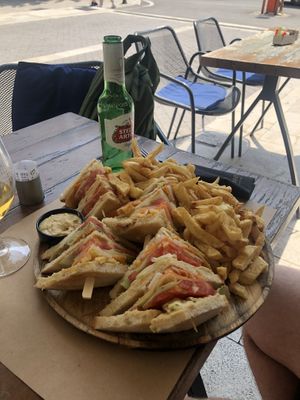 veggie club sandwich  at My Habit in Corfu