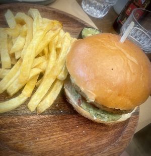 Vegan burger  at My Habit in Corfu