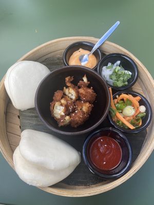 Bao Burger Set w Crunchy Tofu  at Banh Mi & Bubbles in Stuttgart