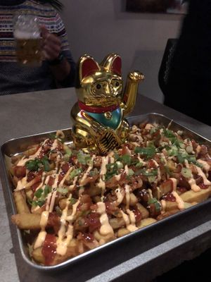 Kimchi loaded fries (9,50€)  at Banh Mi & Bubbles in Stuttgart