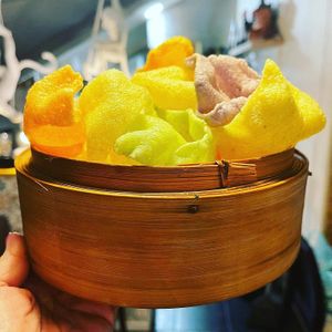 Vegan "Prawn" Crackers at Bonzai Pan Asian Kitchen in Douglas