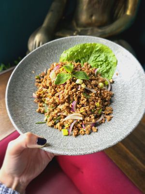 Vegan Thai Salad - made with vegan mince at Bonzai Pan Asian Kitchen in Douglas