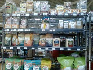Shelf at Viva La Vegan Grocery Store in Rancho Cucamonga
