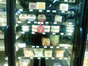 Shelf at Viva La Vegan Grocery Store in Rancho Cucamonga