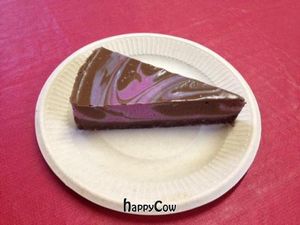 Delicious raw vegan raspberry chocolate cheesecake. Yum! at Viva La Vegan Grocery Store in Rancho Cucamonga